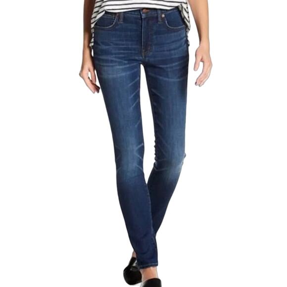 Madewell 9" Mid-Rise Skinny Jeans in Creston Wash Stretch Denim Basic Women's 25 - Picture 1 of 7